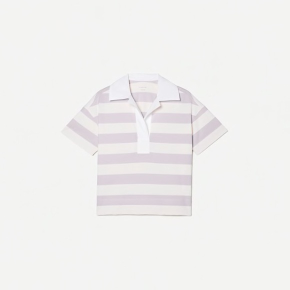 NWOT Everlane The Retro Jersey Polo. Size XS. Pale Orchid/Canvas. - Picture 5 of 9